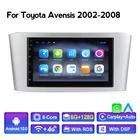 Автомобильный мультимедийный радиоприемник, 2 DIN, 4G LTE, Android 10, DSP 6 +, 128G, для Toyota Avensis T25, 2002, 2003, 2004, 2007, 2006, 2005, 2008, без DVD