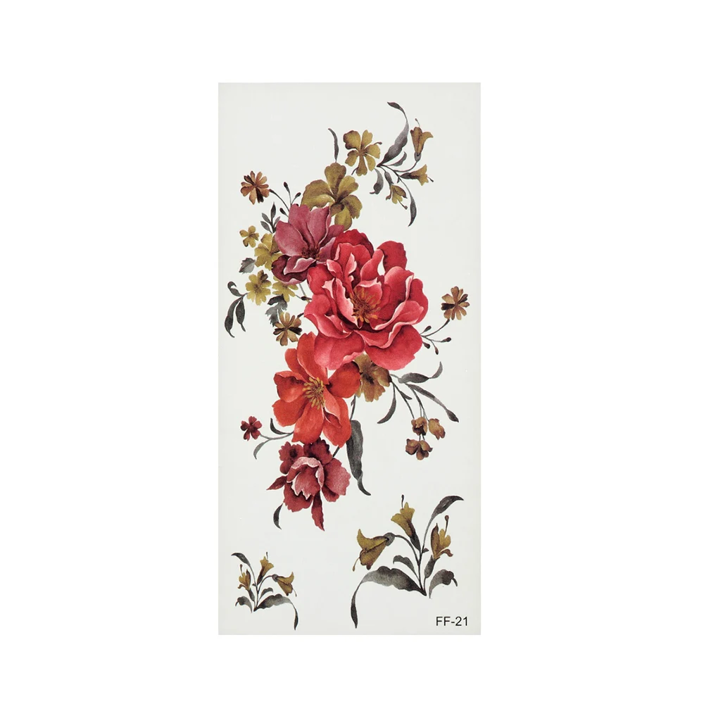 style2-3 1 шт., новинка, модные, 3D, реалистичные, розовые, сексуальные, водонепроницаемые, временные татуировки для женщин, флеш-тату, на руку, на плечо, большие цветы, наклейки - Цвет: style2-3