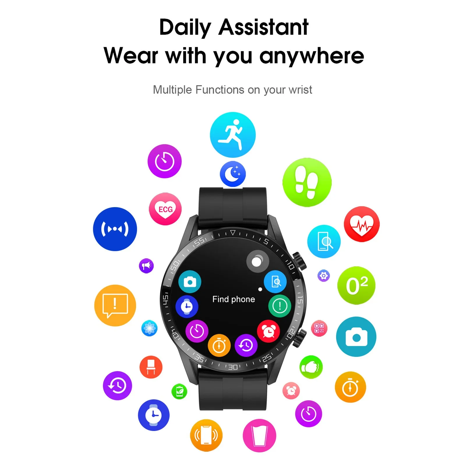 

HIPERDEAL Smart Watch Bluetooth 4.0 Sports Men Smart Watch Temperature Fitness Heart Rate 1.28 Inch IP68 Waterproof 2021