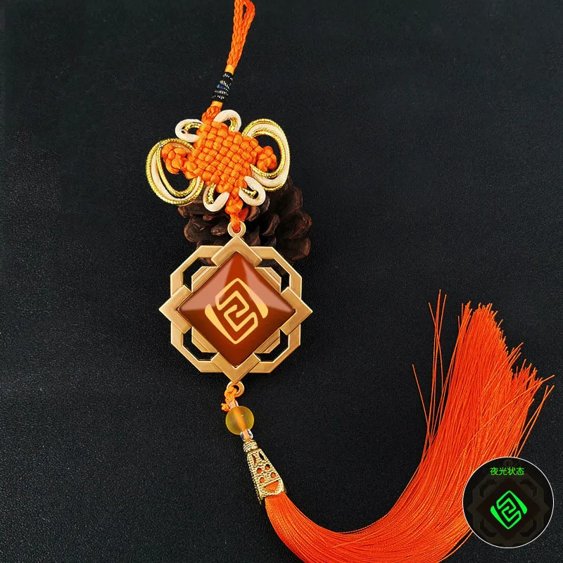 Игра Genshin Impact светящийся брелок 7 элементов подвеска из сплава для ключей с