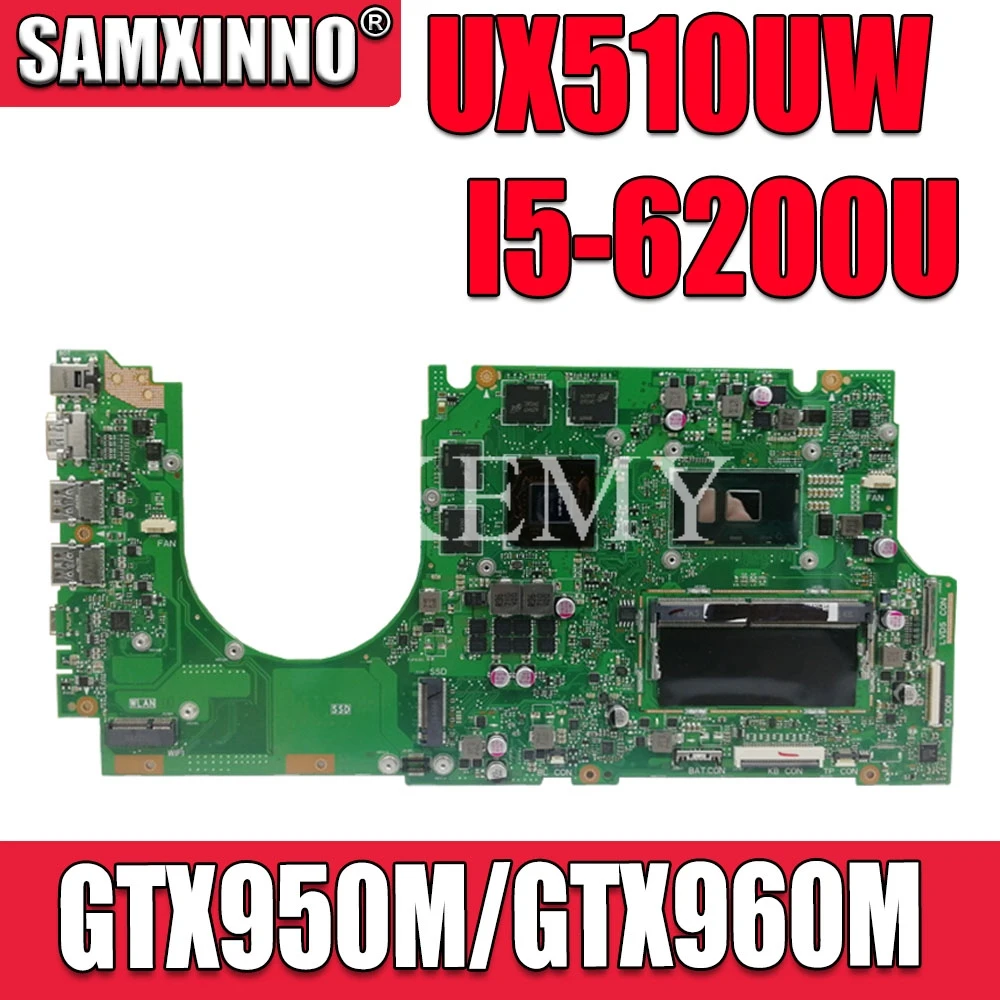 С I5-6200U GTX950M/GTX960M 4 ГБ/RAM UX510UX материнская плата для ноутбука For Asus UX510 UX510UXK UX510UW UX510UWK |
