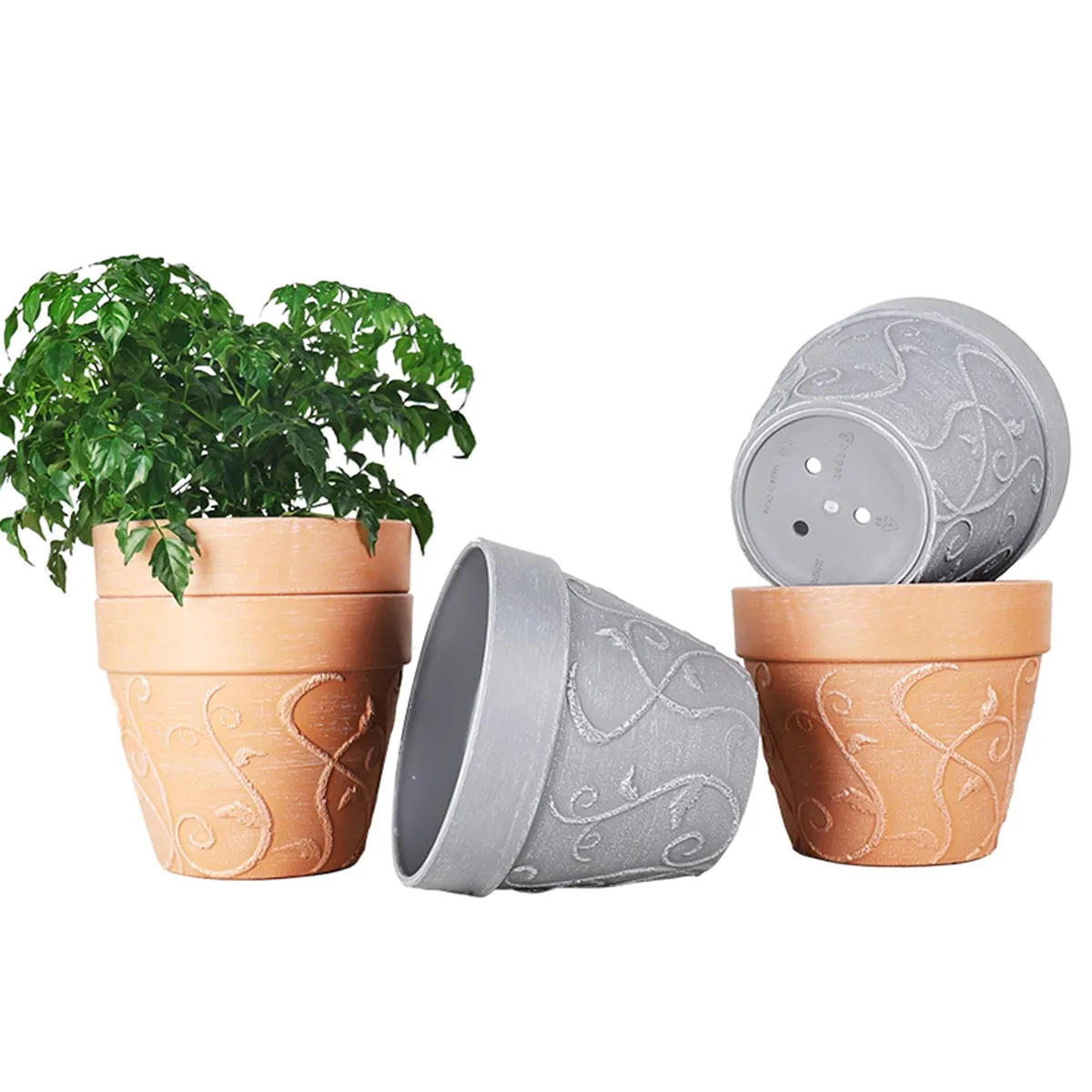 

Plastic Flower Pots Plant Pots Garden Planter Flower Planters Storage Basket Indoor Outdoor Decorative Flower Pots Planters