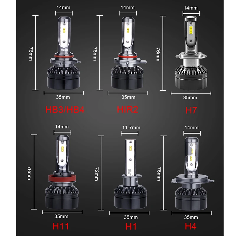 Osram CSP H7 LED H4 H1 H11 Противотуманные фары 9006 9005 HB4 HB3 6000K 9012 HIR2 Turbo Led ближнего дальнего