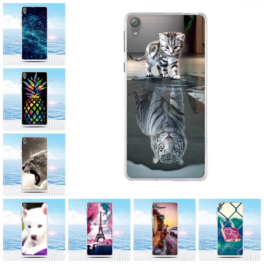 Мягкий силиконовый чехол из ТПУ с 3d-рельефным рисунком для Sony Xperia E5 | Мобильные