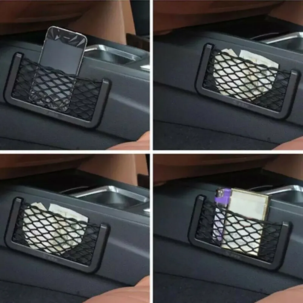 

Phone Wallet Holder Storage Net Plastic 4pcs Accessories Car Pocket Mobile