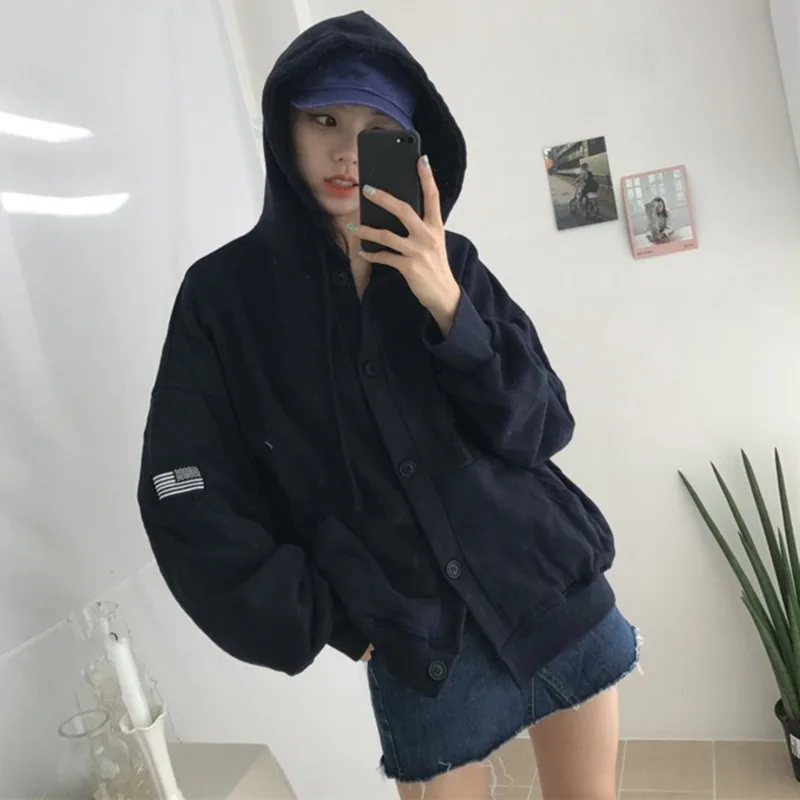 Женская Повседневная куртка с капюшоном теплая на молнии верхняя одежда пальто