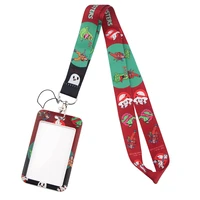 yl85 movie ghost keychain ribbon key lanyards badge holder id card phone straps hanging rope lariat students friends gifts