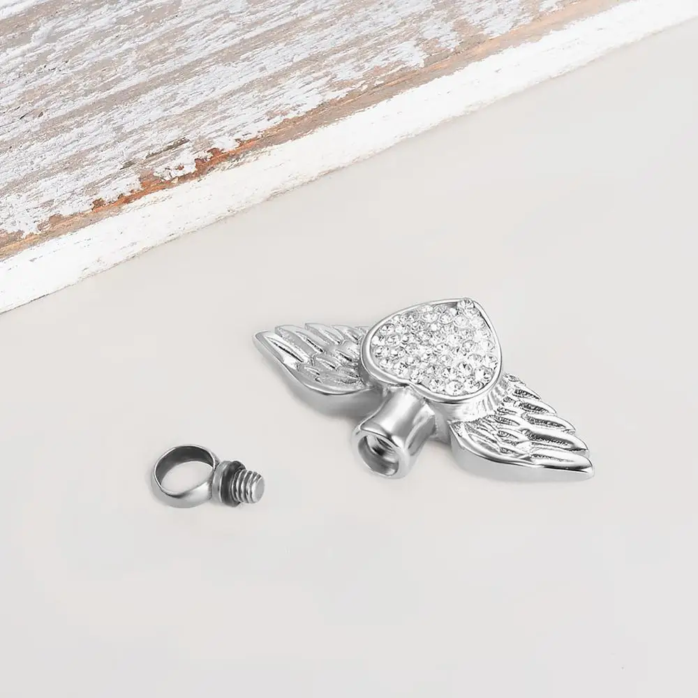 Подвеска с крыльями ангела ювелирное изделие из нержавеющей стали в форме сердца