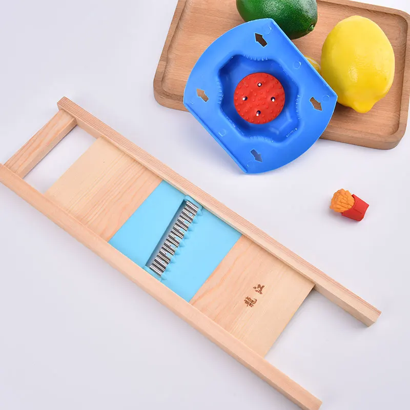 Solid Wood Potato Grid Slicer Net Vegetable Corrugated Flower Cutter Wave Knife | Дом и сад