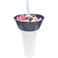 10pcs creative black snack fruits salad bowl thick plastic packaging milk tea coffee juice drinking cups birthday party favors