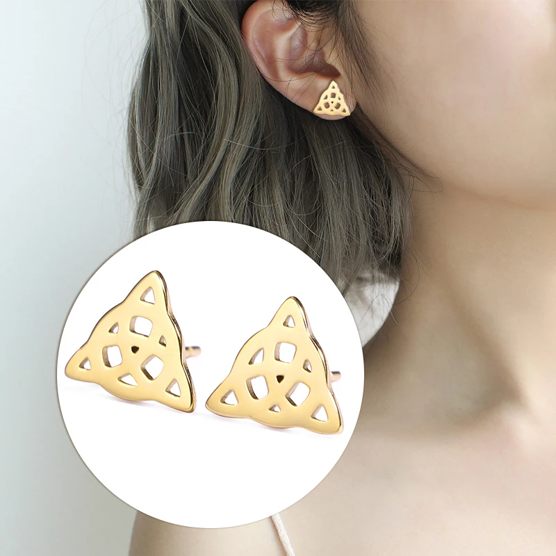 Серьги-гвоздики в форме цветов жизни викингов из нержавеющей стали | Украшения и