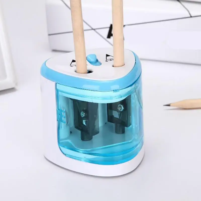Electric Auto Pencil Sharpener Double Hole Automatic Pencil Sharpener School Supplies for Pencil Diameters from 6-8mm to 9-12mm