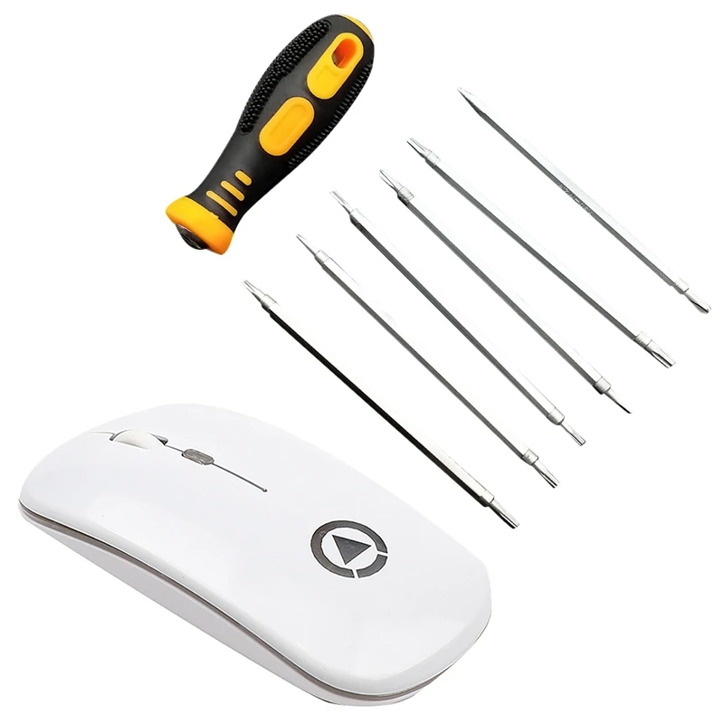 

7PCS Precision Flat Head Pentagonal and Y-Shaped Screwdriver Tools with 2.4G Rechargeable USB Laptop Wireless Mouse Retail