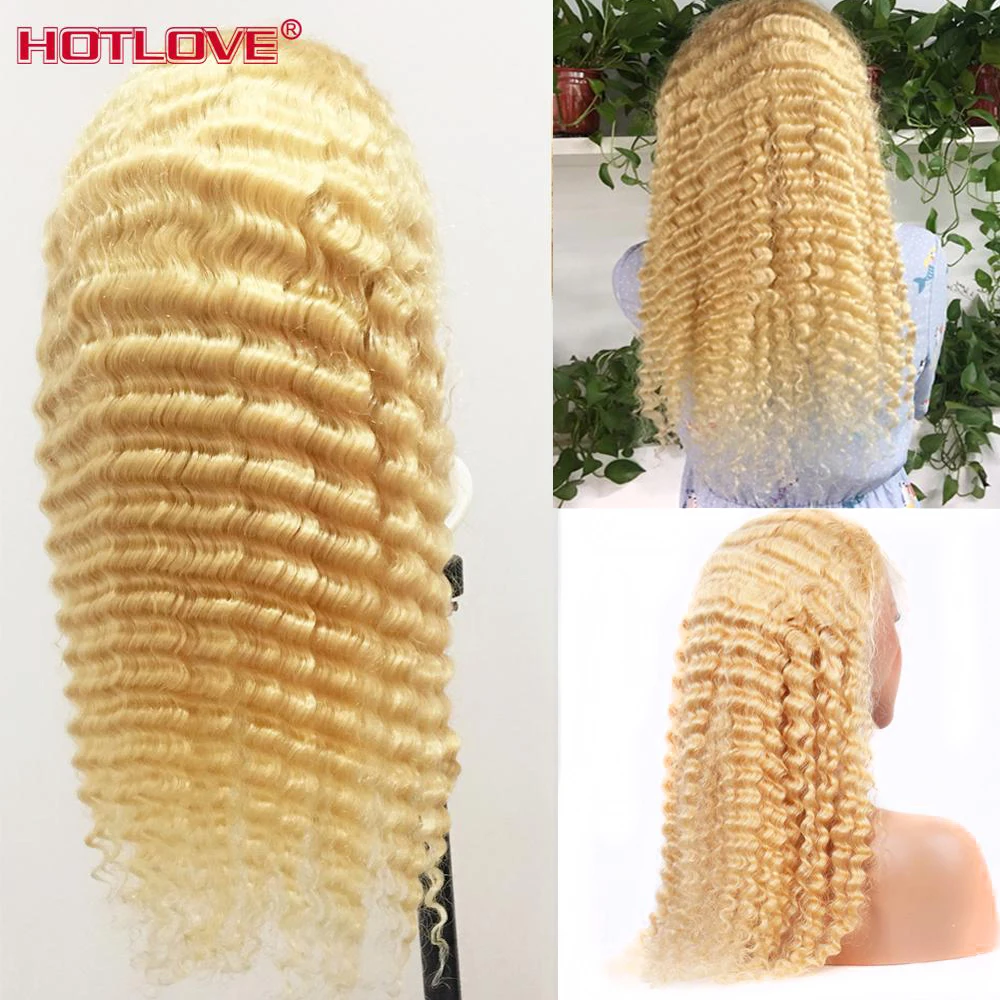 613 Honey Blonde 13x4 Lace Frontal Wig With Baby Hair Lace  Front Human Hair Wigs Peruvian  Loose Deep Wave Remy Hair Wig 150%