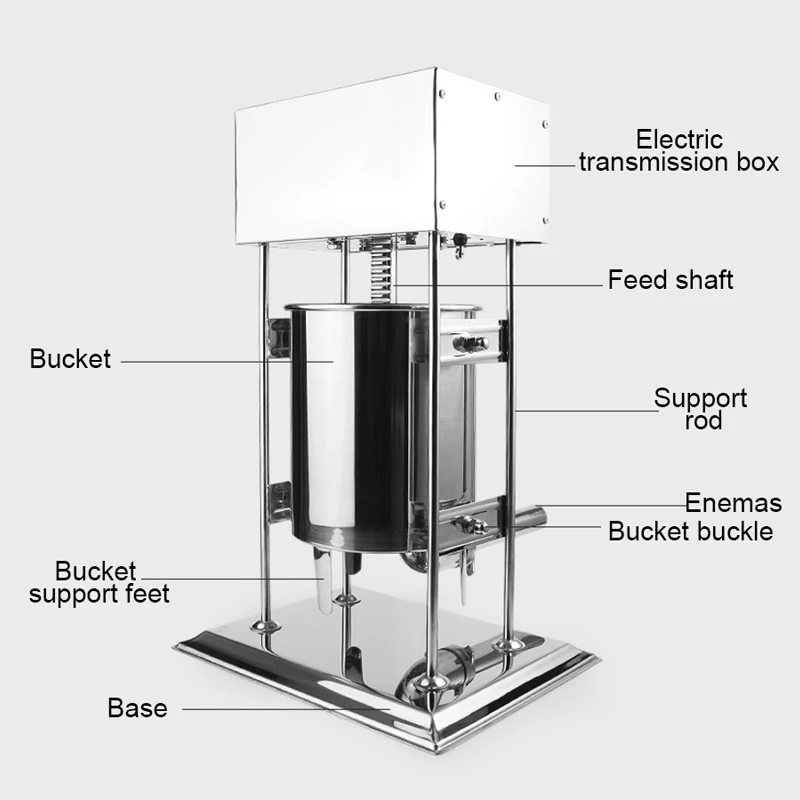 10л электрическая домашняя сосиска Вертикальная клизма машина Нержавеющая сталь