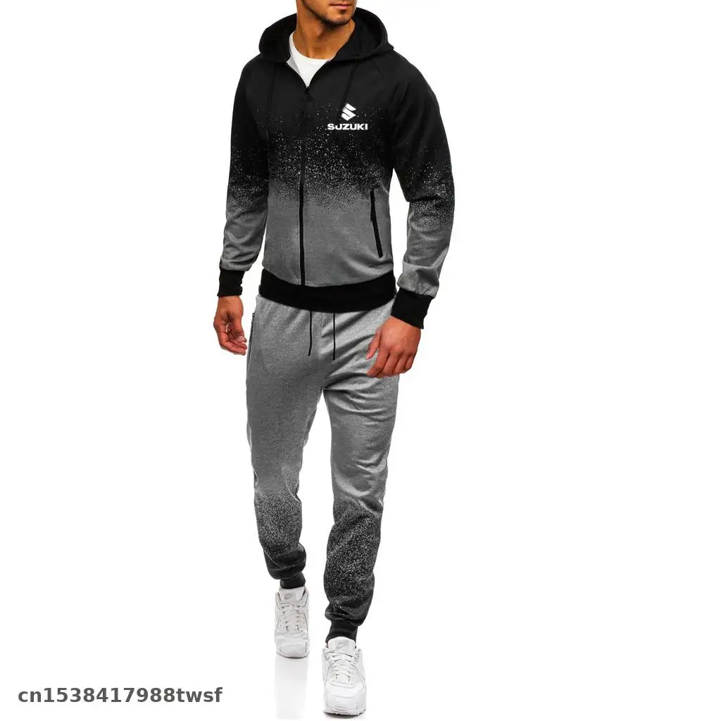 Костюм спортивный мужской повседневный кофта с капюшоном и штаны спортивная