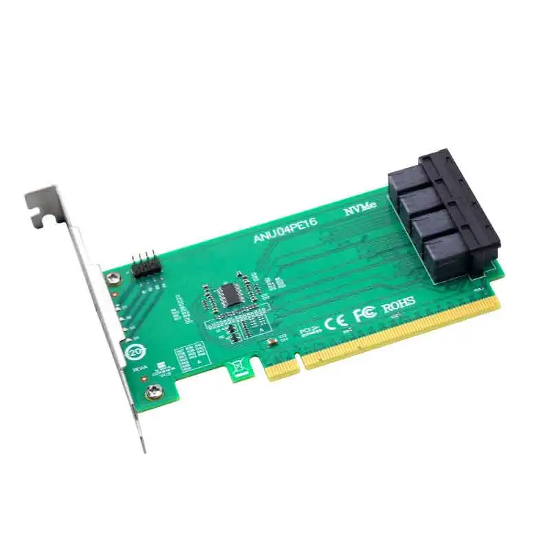 anu04pe16 nvme контроллер sff8643 sff8639 4 порта pcie3 0 x16 ssd exp riser