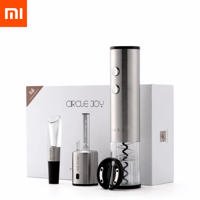 4 in 1 Xiaomi Mijia электрическая открывалка для бутылок из нержавеющей стали мини винная пробка аэратор для винного графина для Xiaomi Smart Home штопор для вина - Цвет: 4 in 1