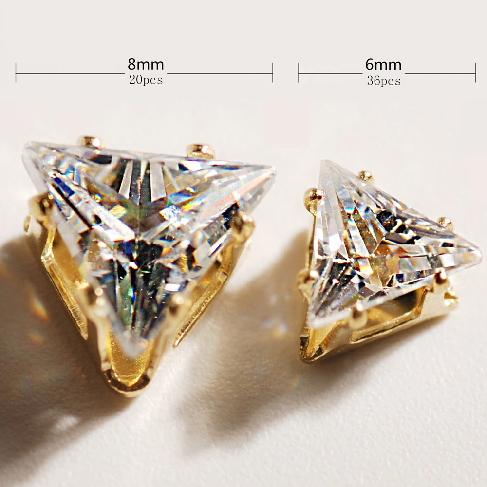 Женский треугольный камень блестящий роскошный прозрачный из циркония 6-8 мм