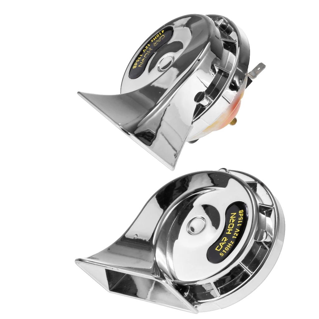 

2pcs Air Snail Horn Set 12V 4A Dual Tone Car Boat Lorry Siren Twin Snail