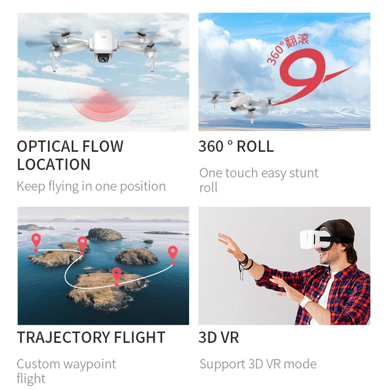 2020 Новый S161 Дрон с двойной камерой 4K HD WiFi FPV селфи широкоугольный складной