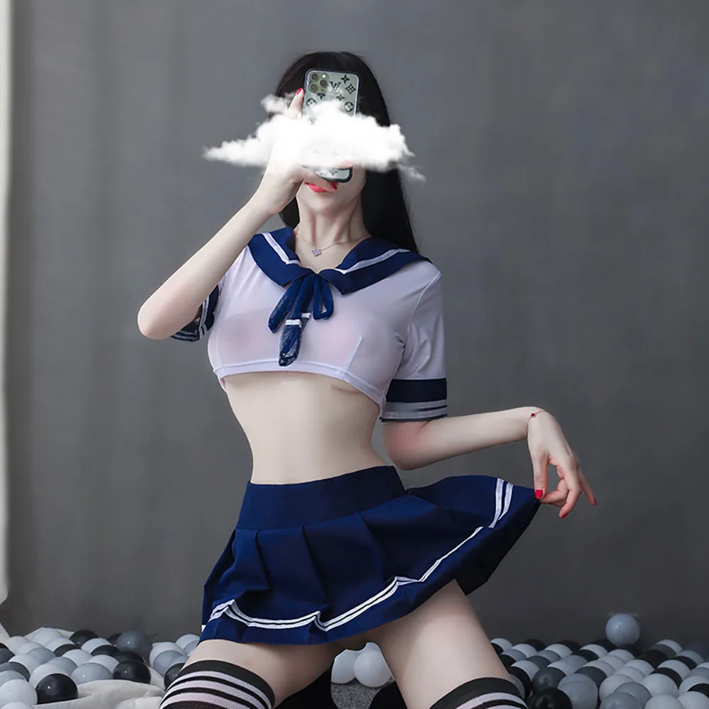 

Sexy School Student Girl JK Costume Cosplay Women Erotic Babydoll Sailor Suit Student Uniform Miniskirt Outfit