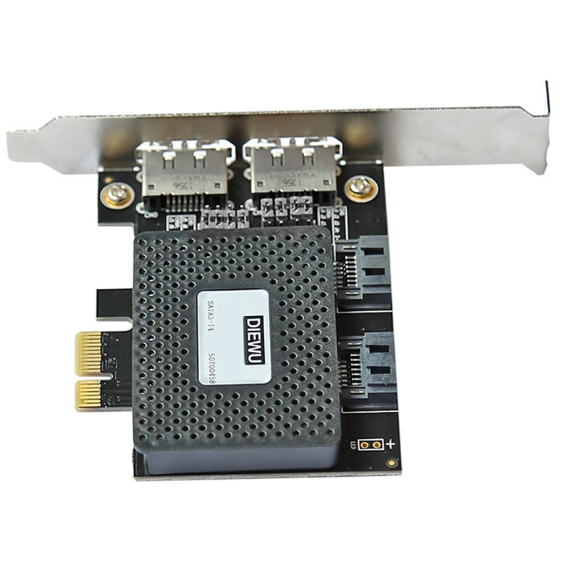 Плата расширения DIEWU PCI Express PCI-E 1X to 2 ESATA + SATA3 для активированного Ssd твердотельного