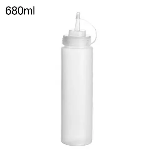 White 680ml Кухня бутыль кетчуп горчичный и мягкие бутылки приправы пластиковые шприц Squeeze диспенсер Кухня инструменты - Цвет: White 680ml