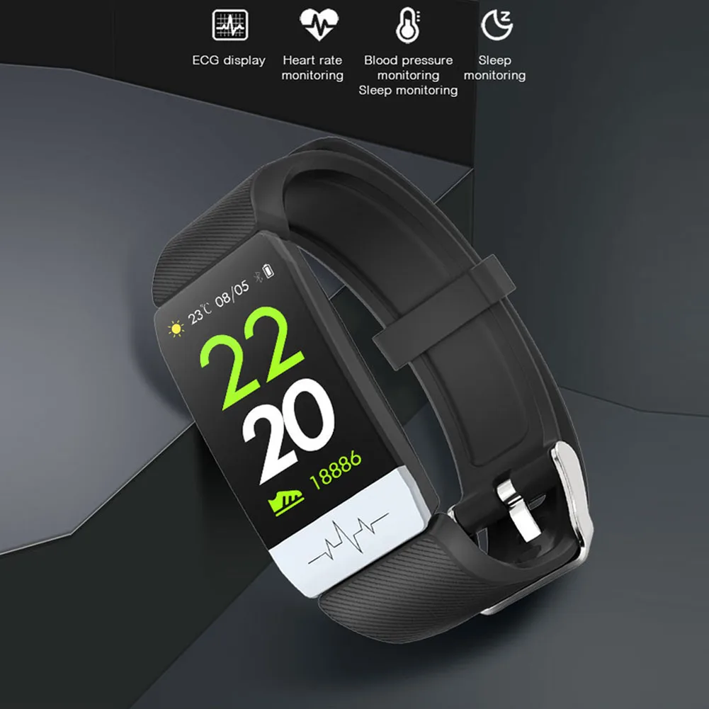 

Q1S Fitness Tracker ECG+PPG Waterproof Heart Rate Monitor Smart Band Weather Forecast Smart Bracelet for IOS Android