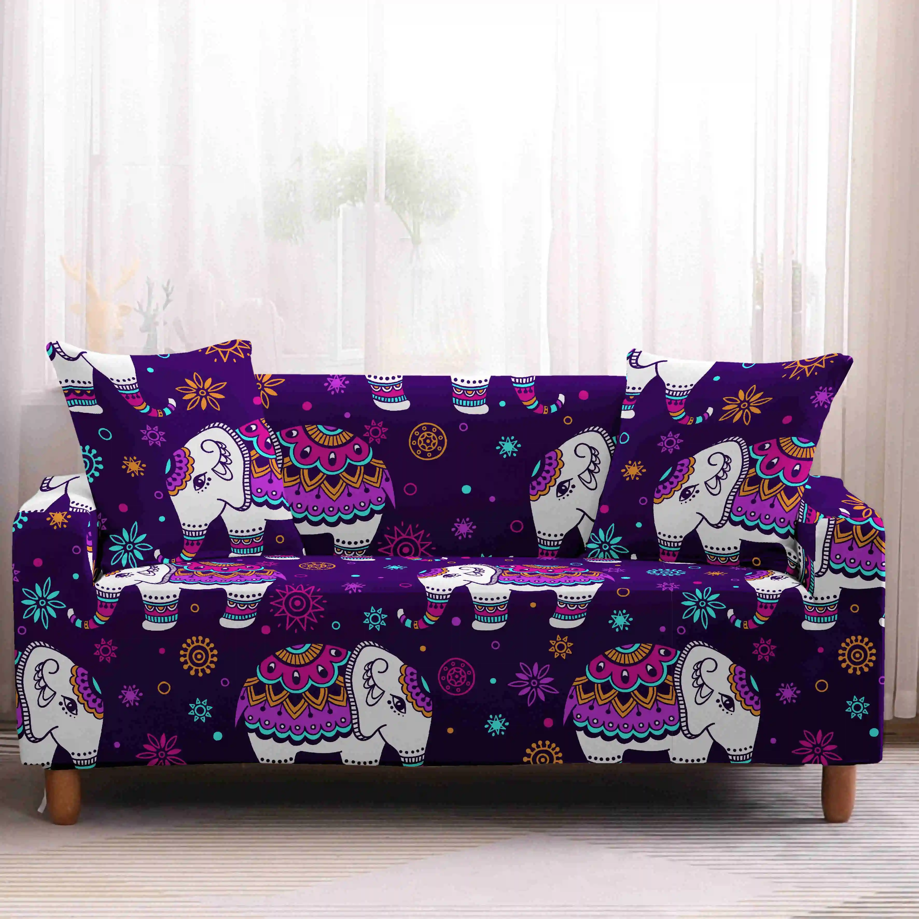 Домашний чехол со слоном эластичный для дивана набор гостиной кресло домашних
