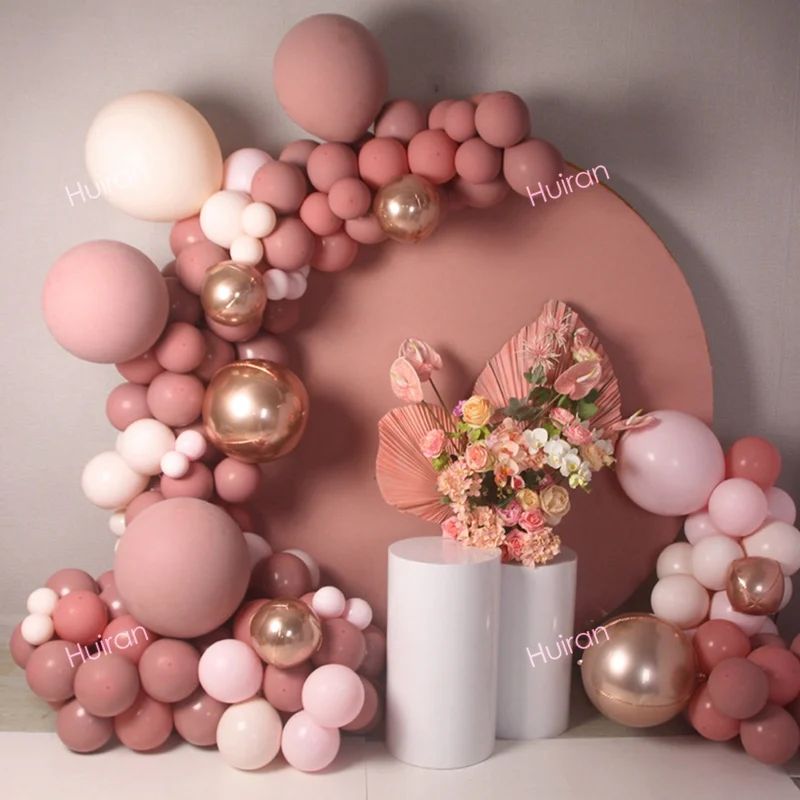 Gold Rose Pastel Vintage Pink Balloons Garland Arch Kit 4D Rose Balloon For Wedding Birthday Party Decor Kids Baby Shower
