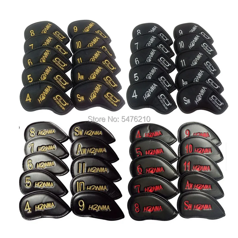 

10pcs/set Honma golf iron club headcover set upscale PU wit Single-sided embroidery golf rods cover 4-11 AW SW Free shipping