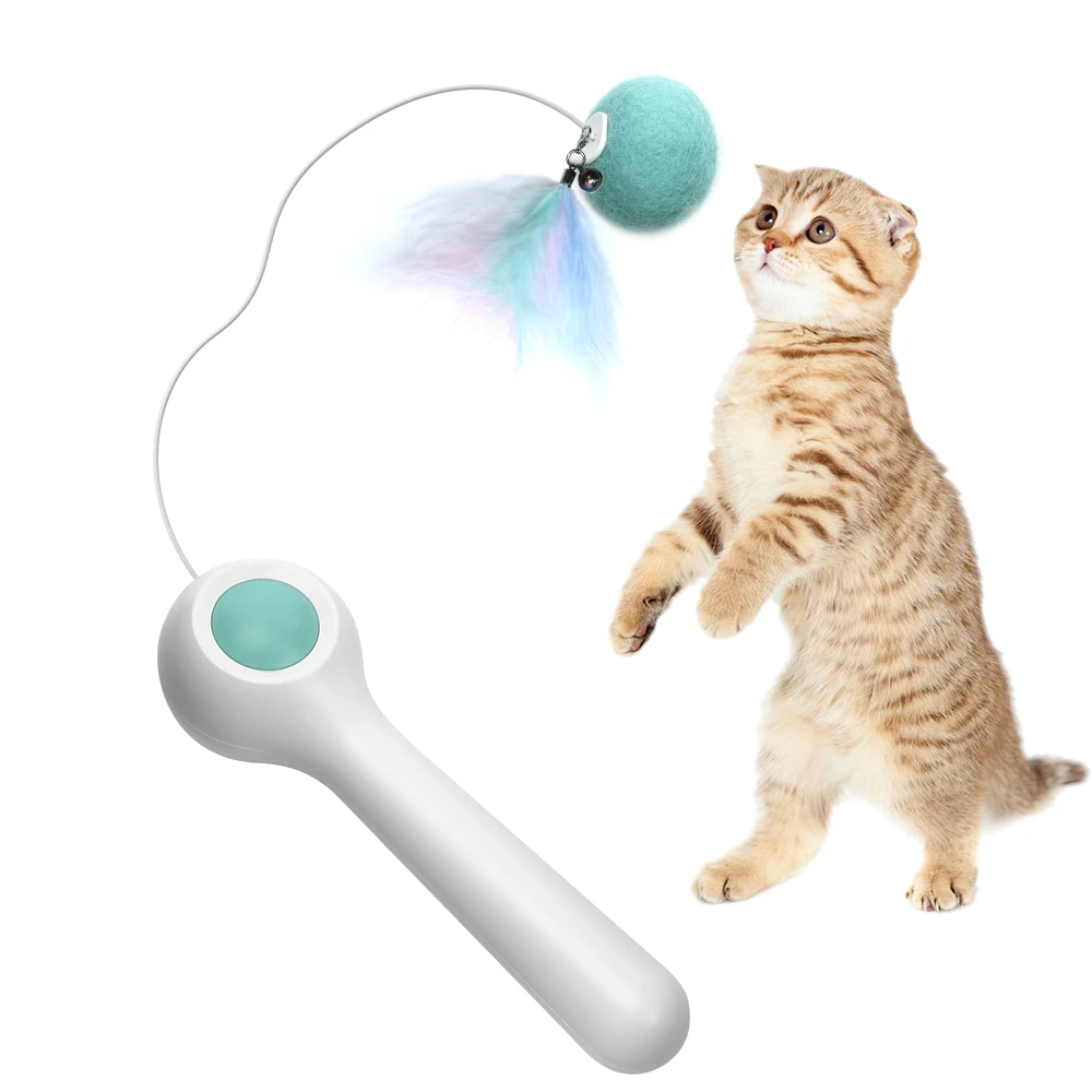 

Interactive Smart Pet Toy Cat Teaser Toy Stick With Feather Wand Ball Automatic Lifting Motion Cat Toy