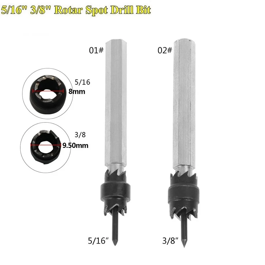 

1PC 3/8" 5/16" Double Sided Rotary Spot Weld Cutter Remover Sheetmetal Drill Bit For Power Drill Spot Welding Tools Equipment