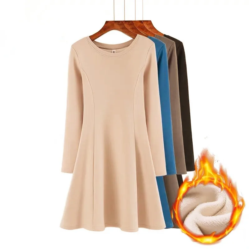 Женское флисовое платье толстовка повседневное уличное бархатное в Корейском