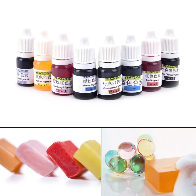 

8 Colors Handmade Soap DYE Pigments Colorant Toolkit Materials Hand Made Soap Base Colour Liquid Pigment 5ml