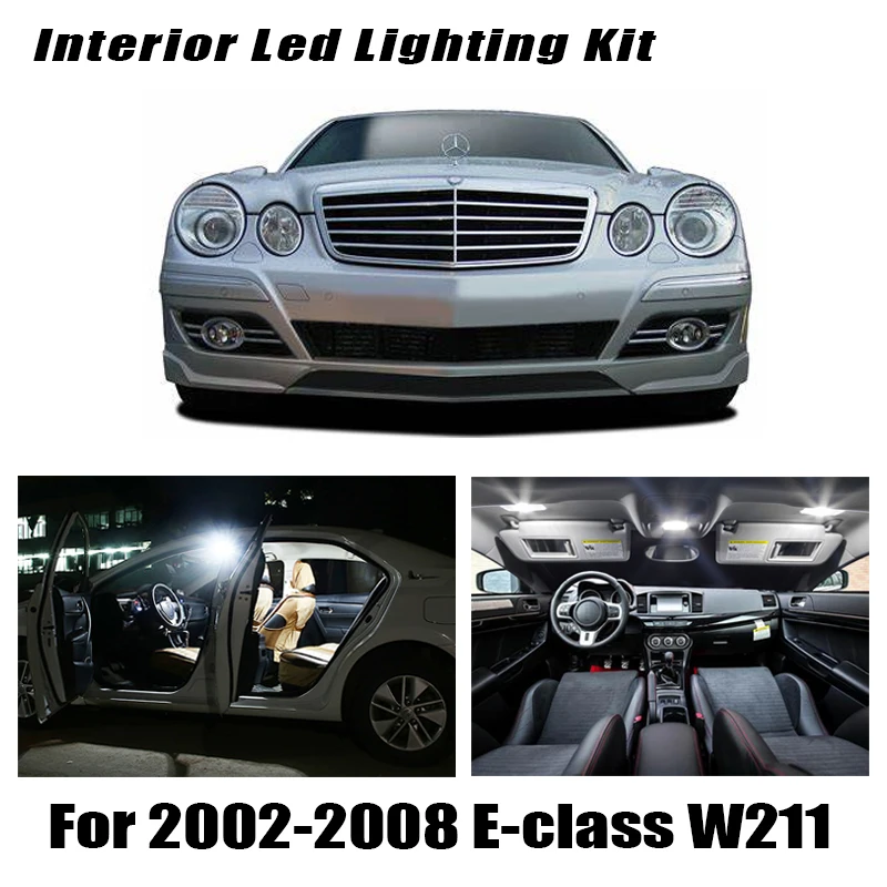 17x LED Vanity mirror Trunk Glove box lamp Interior Reading Lights bulb Kit For 2002-2008 Mercedes E class W211 E55AMG E320 | Автомобили и