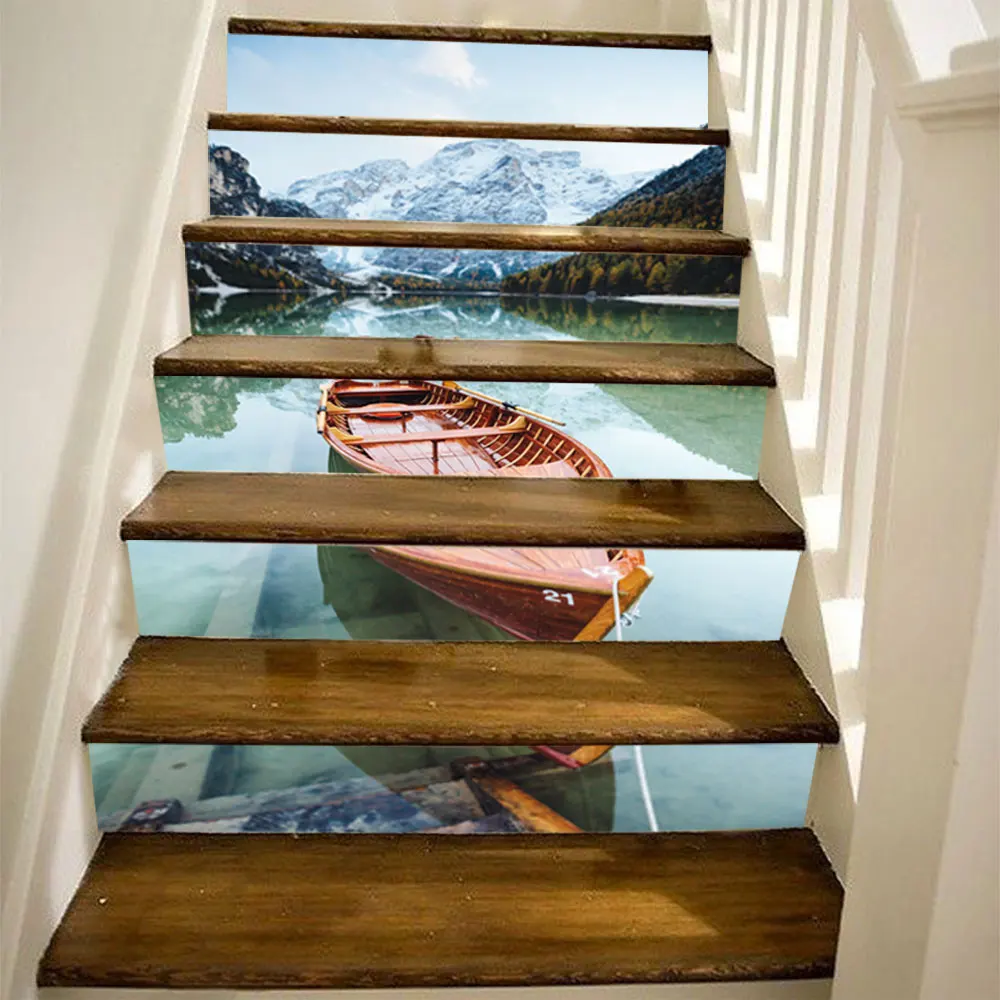 6 шт./компл. деревянная лодка лестница наклейка плитка Backsplash сделай сам наклейки
