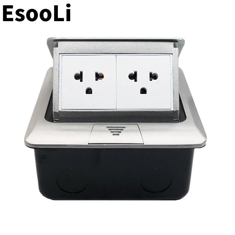 Миниатюрная алюминиевая панель всплывающая розетка для пола США/Таиланда