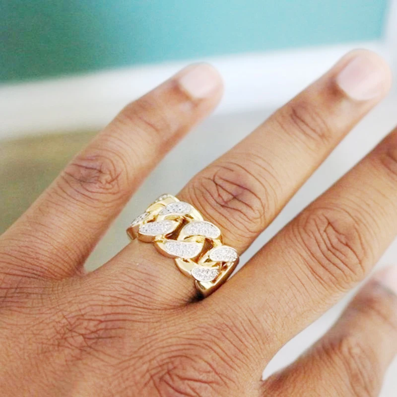 

Fashion Chain Shape Ring for Women's Exquisite Creativity Charm Party Finger Jewelry Accessories 2021 Ring Trend Anillos
