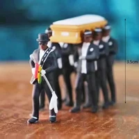 164 high simulation plastic ghana funeral coffin dancing pallbearer team model exquisite workmanship action figure car decor