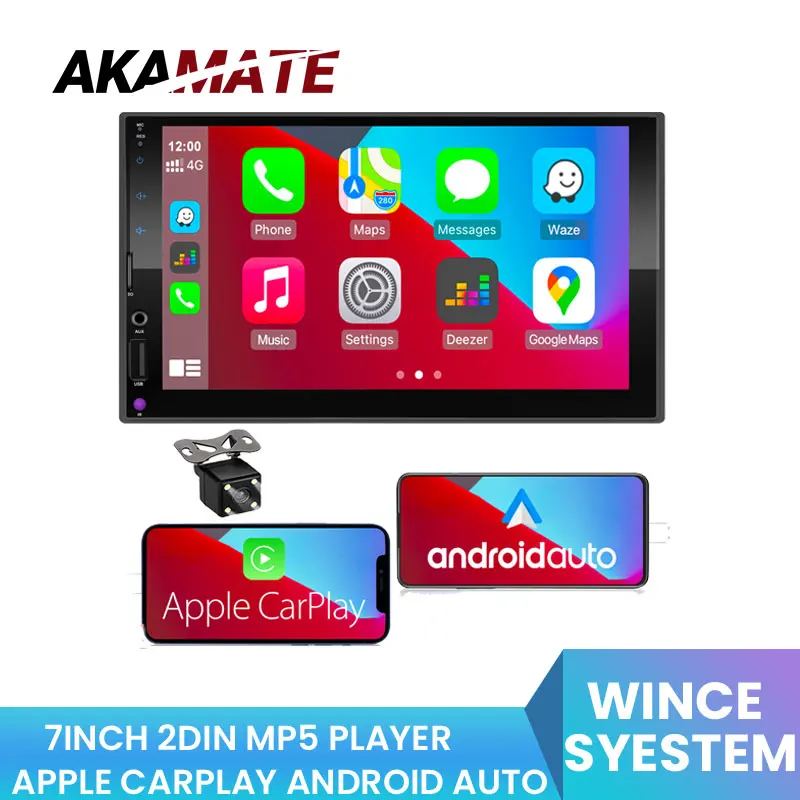 Автомобильный радиоприемник 7 дюймов Android авто Apple Carplay радио Streo Mirrorlink Bluetooth
