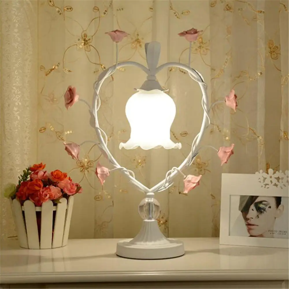 Приглушаемая настольная лампа в виде Розы с переключателем керамическая