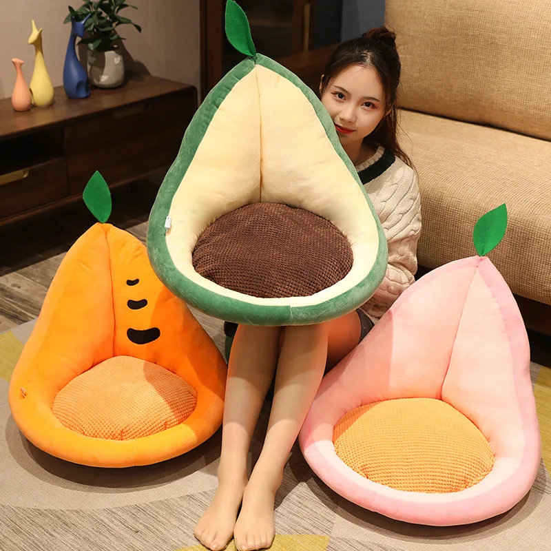 

50*40*40cm PP Cotton Stuffed Avocado Peach Apple Carrot Pillow New Fruits Sofa Seat Cushion Indoor Floor Decoration