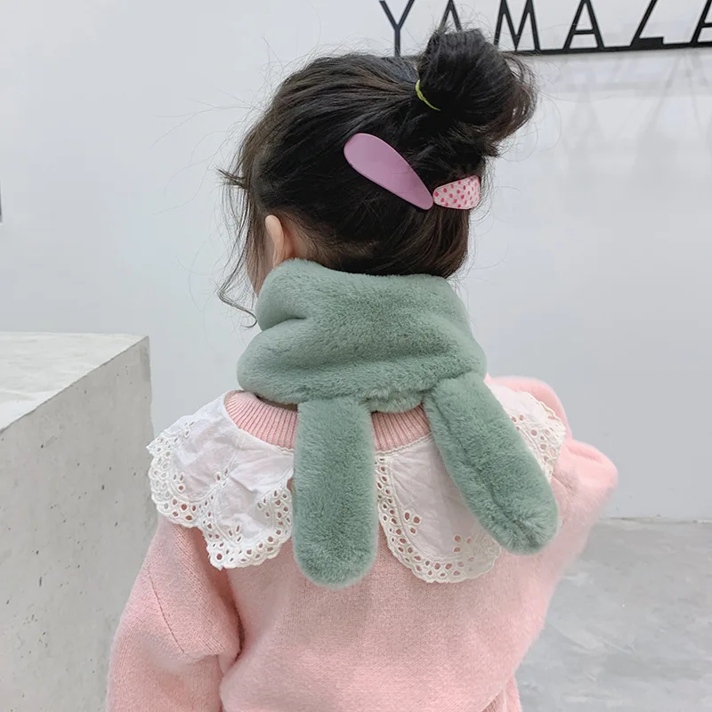 Mcmo/Высококачественный новый детский зимний шарф имитация кроличьей шерсти