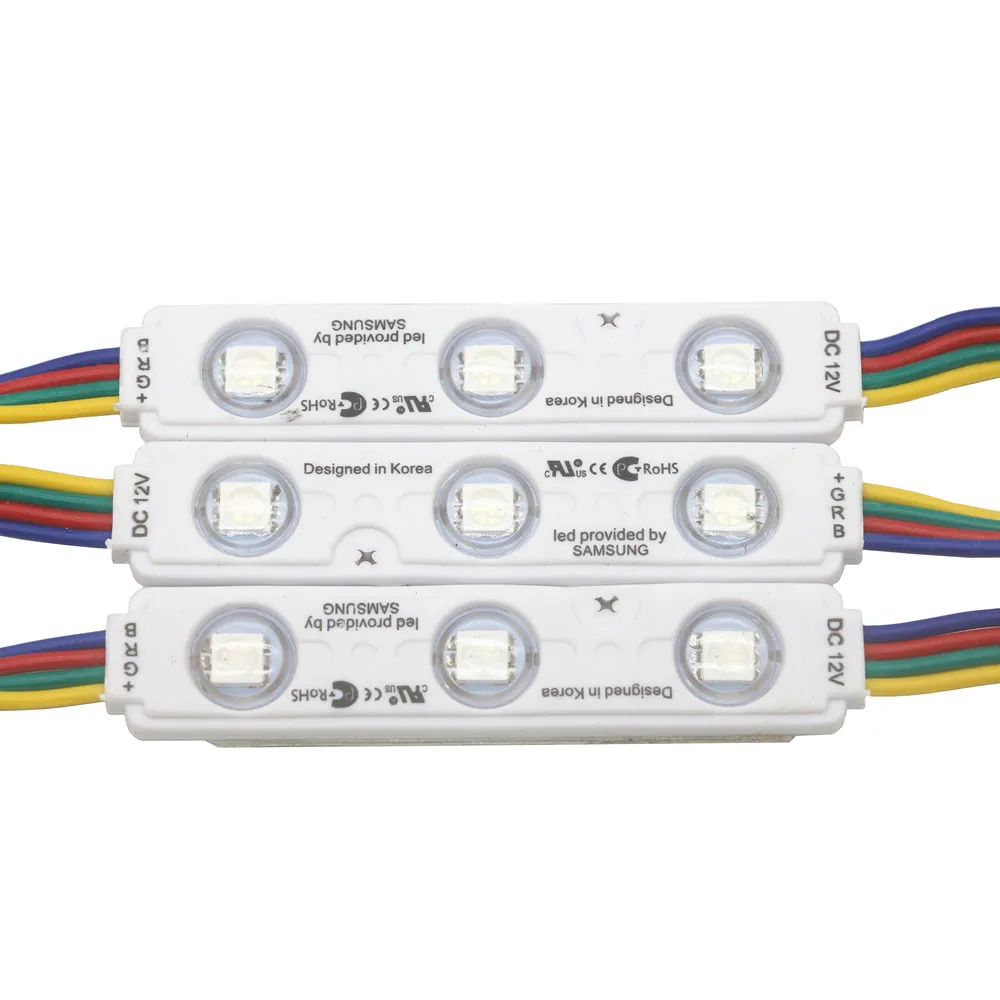 20 шт./лот постоянный ток 5050 впрыска RGB линза светодиодного модуля 160 градусов DC12V 1 5