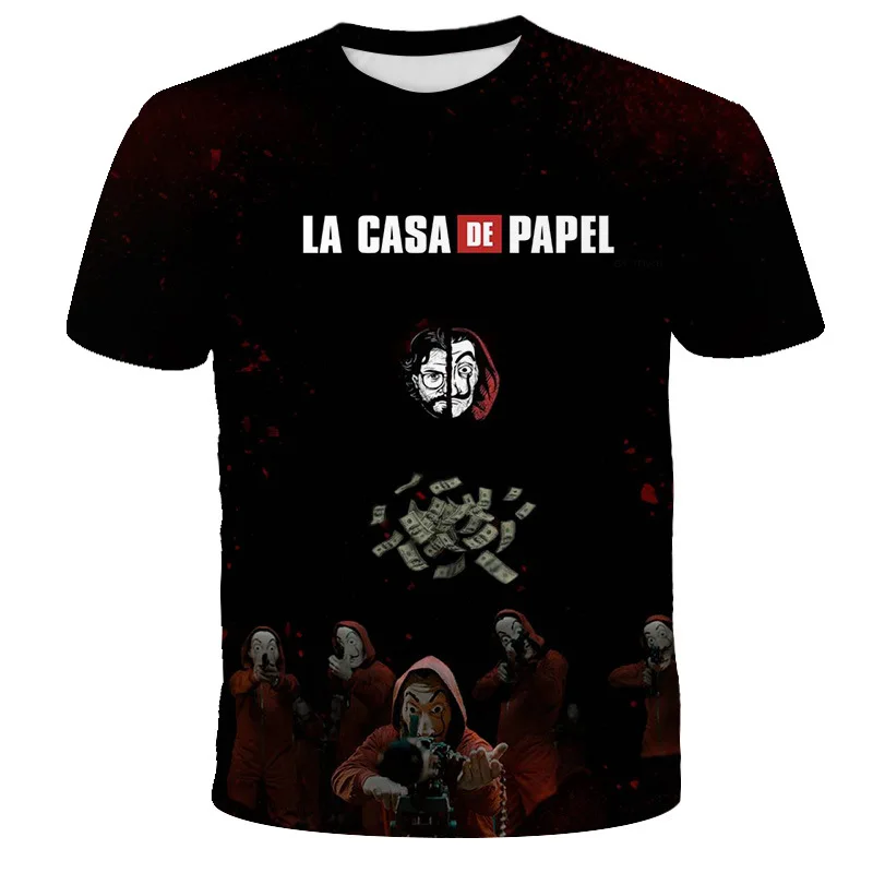 Летняя Детская футболка с мультипликационным домиком для банкнот 3D топ коротким