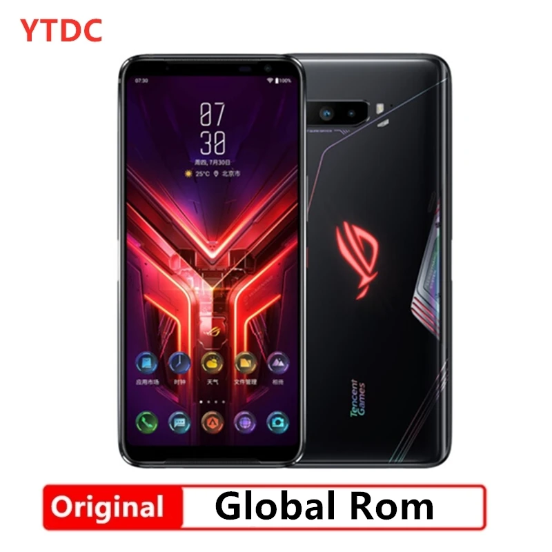 Игровой телефон Asus ROG 3 5G 6 59 дюйма 12/16 ГБ ОЗУ 128/256/512 Гб ПЗУ Snapdragon 865/865 Plus 6000 мАч 144 Гц