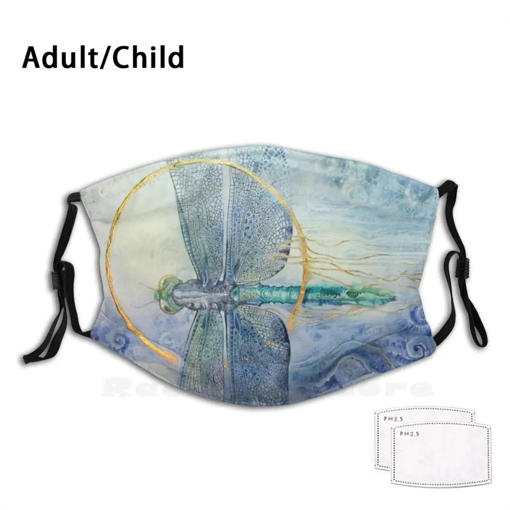 

Маска многоразовая с фильтром Pm2.459 для лица со стрекозой и забавным принтом