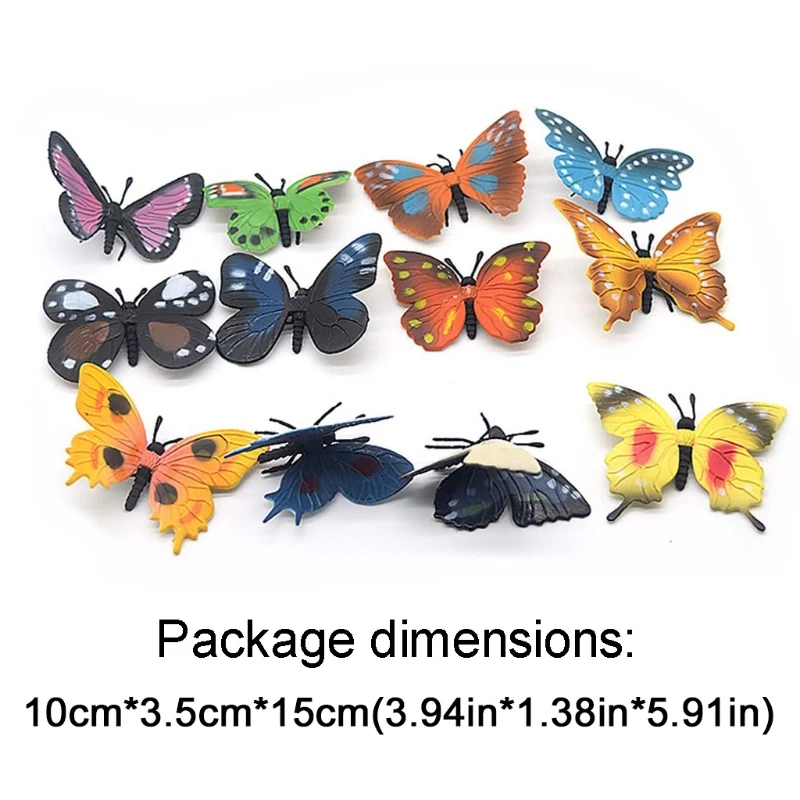 

8pcs/12pcs Simulation Static Insect Model Ornaments Set Realistic Butterfly Toy